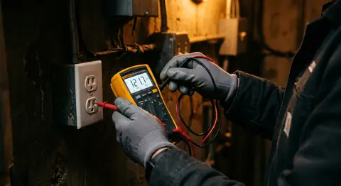 Medición con tester para verificar una instalación eléctrica